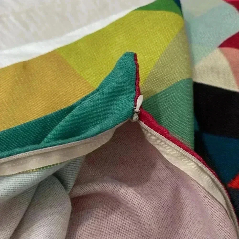 2 Geometric Modern Pillow Cases about 19”x19”
